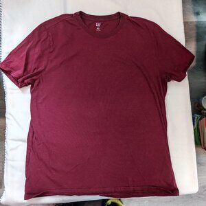 GAP Everyday short sleeve T-shirt maroon with micro-stripes women's size XL